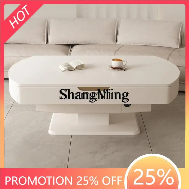 

FG good-looking lift folding telescopic rock slab coffee table living room small apartment simple modern multi-function