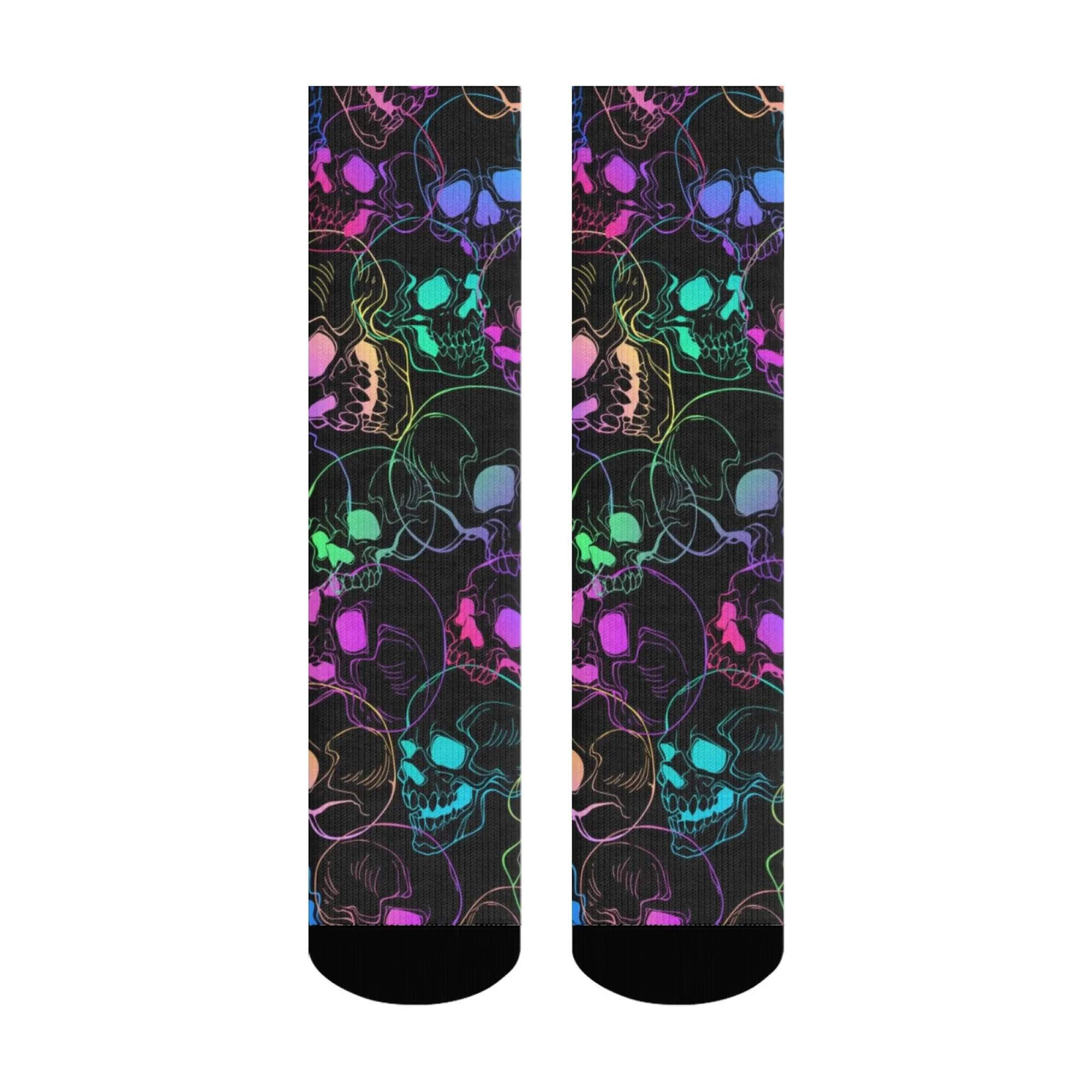 Gradient Art Skull Fashion Socks Skin-friendly Non-slip Breathable Socks Unisex Street Retro Hip-hop Socks Casual Party Gifts