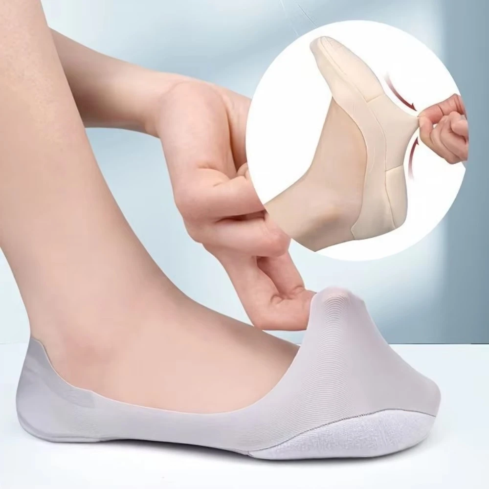 Women Invisible No Show Low Cut Socks, Anti Slip Sponge Sole Arch Support Shock Absorption Freely Trimmable Ladies Socks