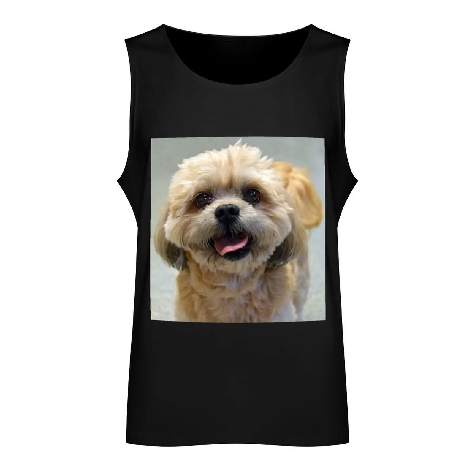 Smiling Shih Tzu Dog Tank Top Men's fitness t-shirt tops