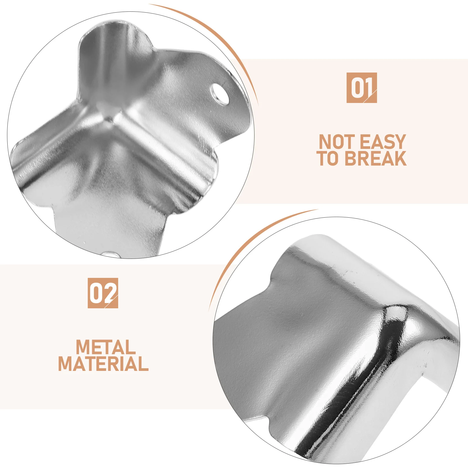 

10pcs Chrome Plated Corner Protector Metal Edge Guard For Luggage Speaker Box Wooden Case Furniture Safety Caps