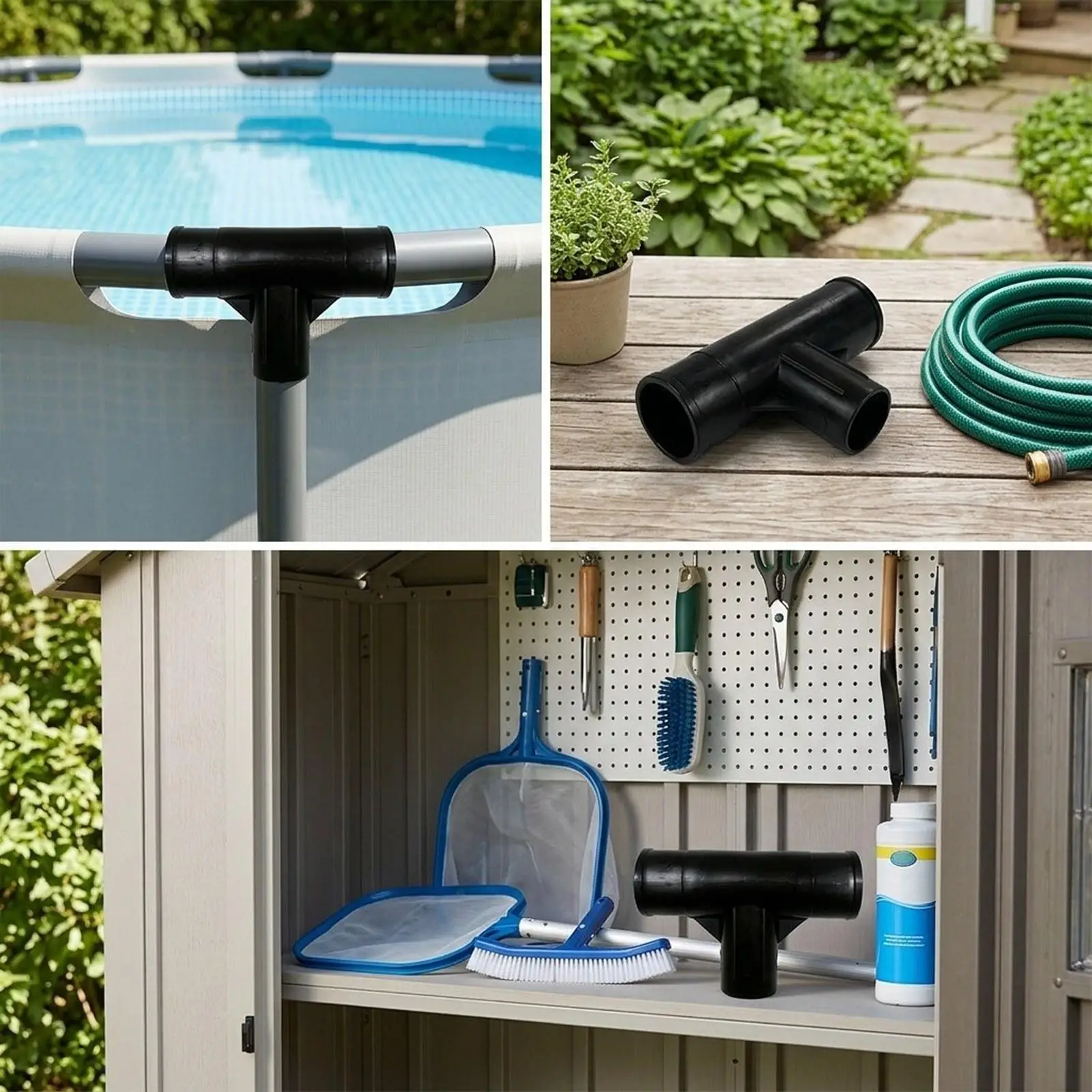 Swimming Pool Pump Accessories Three Way Adapter for 32mm Pool Hose Rectangular Removable Pools
