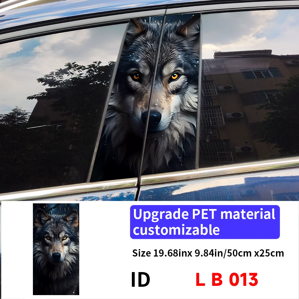 Cool Wolf Car Stickers Auto B Pillar Waterproof Center Column Decoration Cover Scratches DIY Car Doors Pillar Decals Accessories view 6