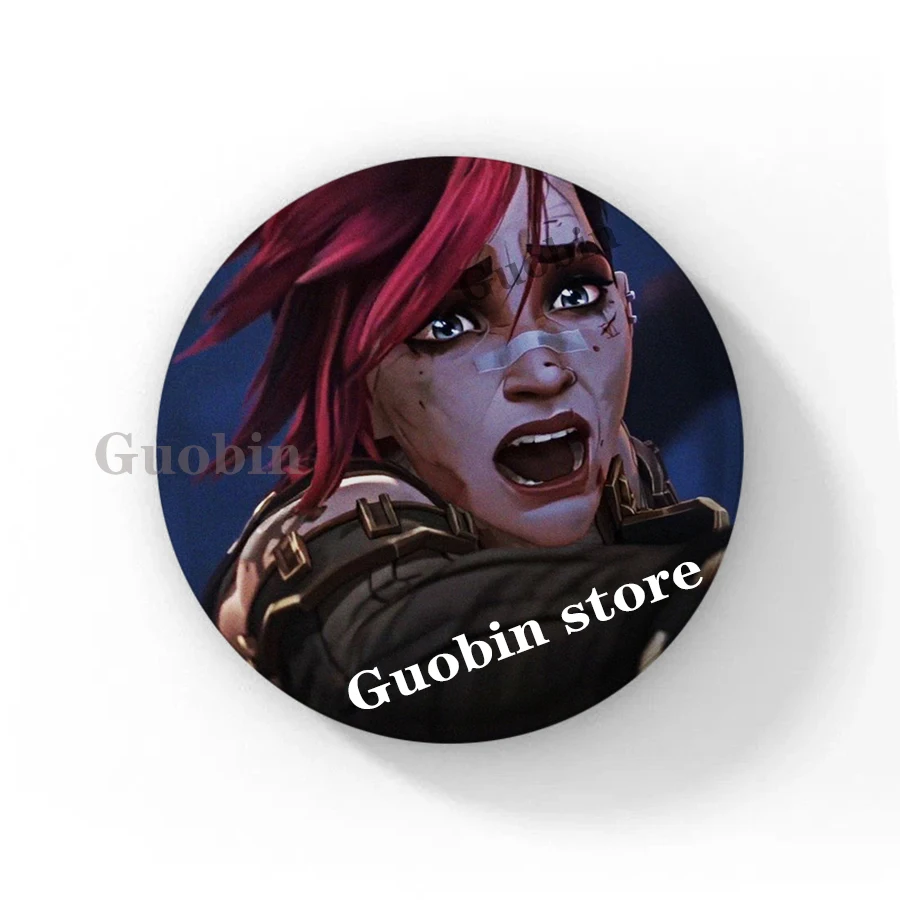 58mm League of Legendes LOL Arcane Jinx Soft Button Pins Runaway Loli Brooch Badge Bag Accessories Gamer Collect Friends Gifts