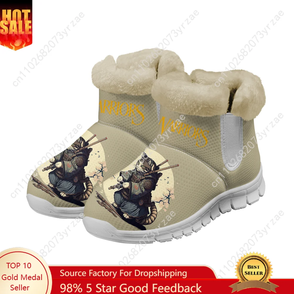 

Cat Warrior Snow Boots Warm Boot Mens Womens Casual Shoes High Quality Casual Lightweight Fashion Pattern Print Customize Shoes