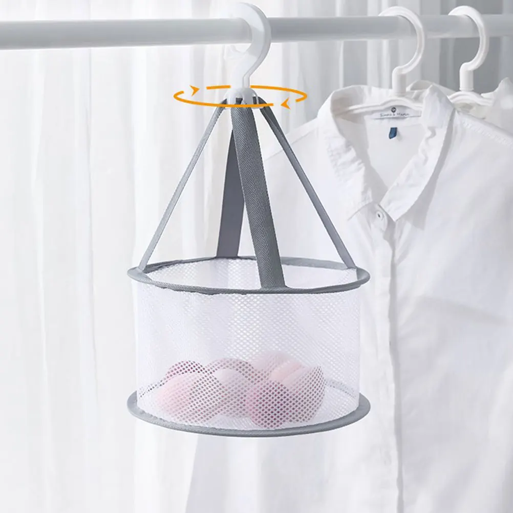 

2 Pcs Beauty Egg Basket Mini Drying Rack Foldable Clothes Dryer Gray Purple Mesh Storage Household Accessories