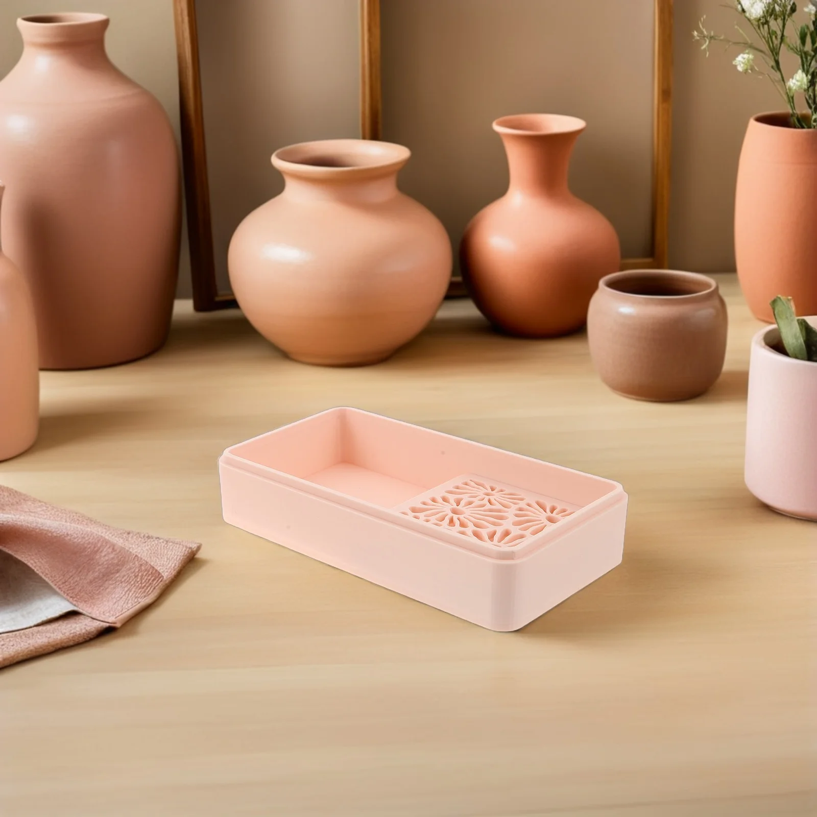 

Air Dry Clay Storage Box with Sifter Partition Reusable Powder Dispensing Container for Polymer Clay Modeling Baking and Craft