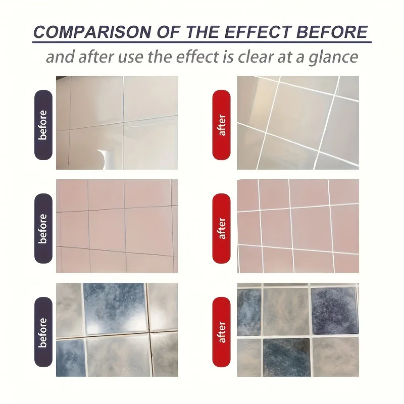 Tile Grout Repair Pen, Refresh Tile Seams, Fast Drying, Waterproof Tile Joint Marker for Home Floor Wall