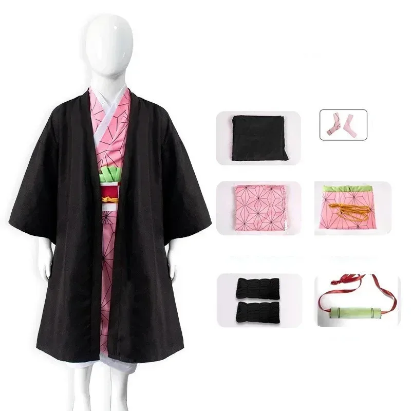 Аниме Demon Slayer Косплей Камадо Незуко Камадо Танджиро Slaying Corps Одежда Униформа Комплект Детская Com С Костюмом