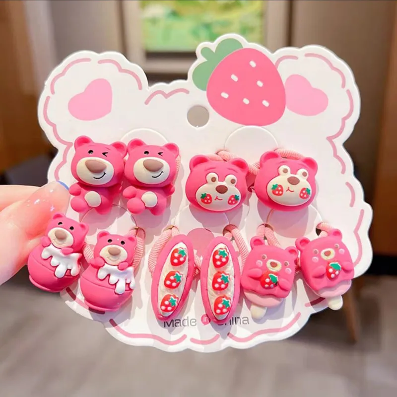 Accesorios para el cabello para niños, anillas para el cabello, cuerdas para el cabello de oso fresa, gomas para niñas, accesorios para diadema, ca para niñas pequeñas