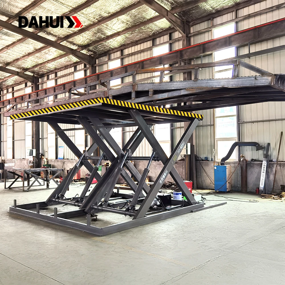 DAHUI Fixed Scissor Lift Table 100kg-20 Ton Stationary Hydraulic CE ISO Certified Remote Control for Warehouse