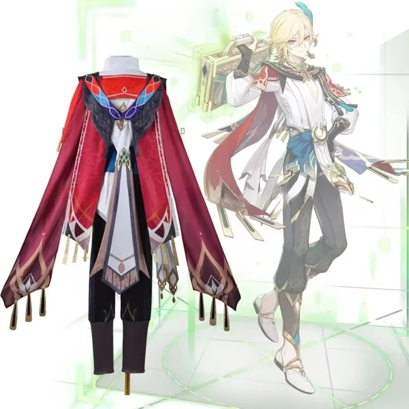 ゲーム原神 Kaveh コスプレ衣装制服フルセット Kaveh コスプレスーツ耐熱合成かつら XS-3XL 在庫あり