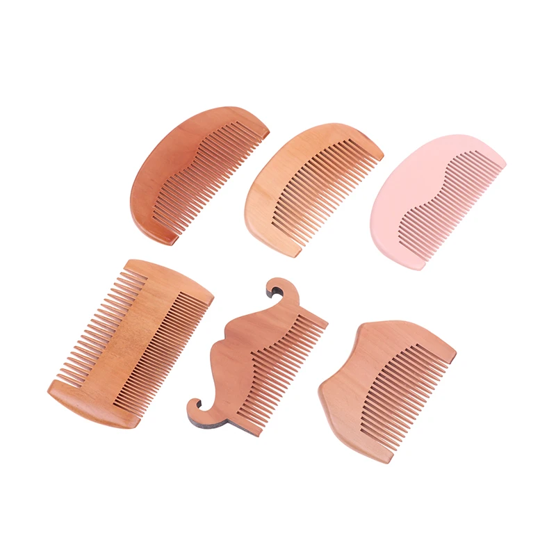 Wooden Beard Comb Mustache Hair Comb For Men Fine Coarse Teeth Perfect Beard Balms Essential Oils Comb