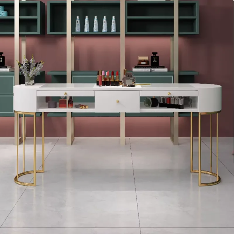 European Simple Nail Table With Drawers Classic Elegant Beauty Nail Table Universal Trendy Mesa De Manicurista Salon Furniture