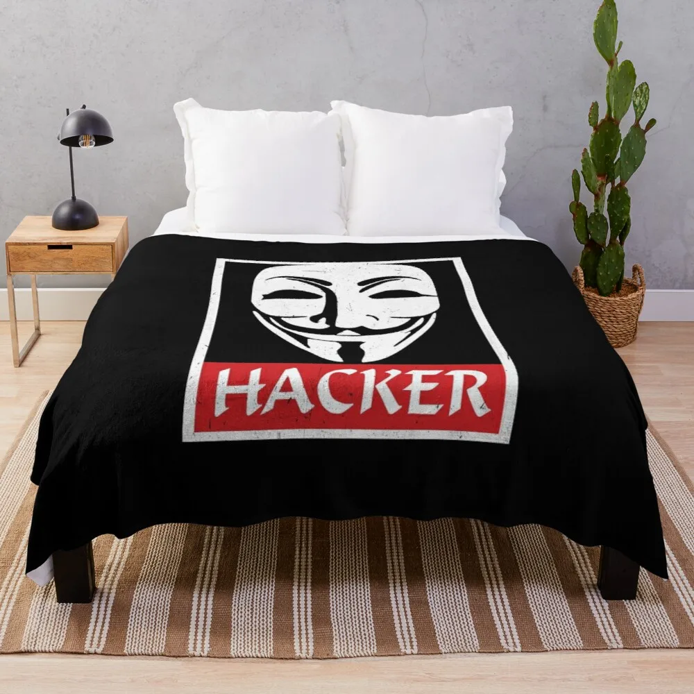 

Anonymous Hacker Throw Blanket plush blankets double-sided blanket