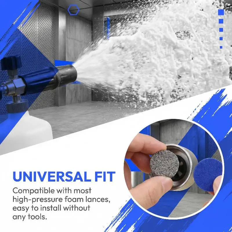 Pressure Washer Foam Lance Mesh Filter 10 PCS Stainless Steel Replacement for Car Cleaning and Maintenance