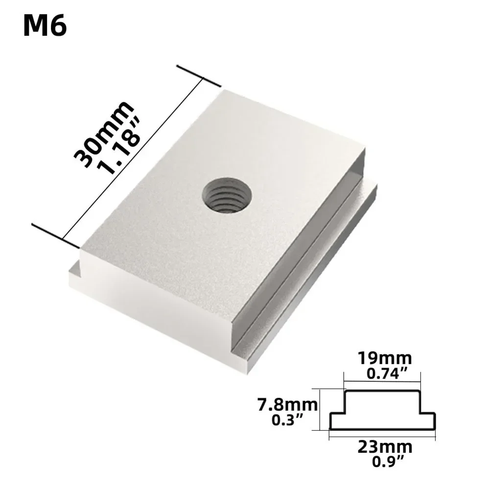 Imagem -05 - T-track Slider para Carpintaria Serra de Mesa Mitra Slider Liga de Alumínio Slot t Prata Nut Acessórios m6 m8 Pcs