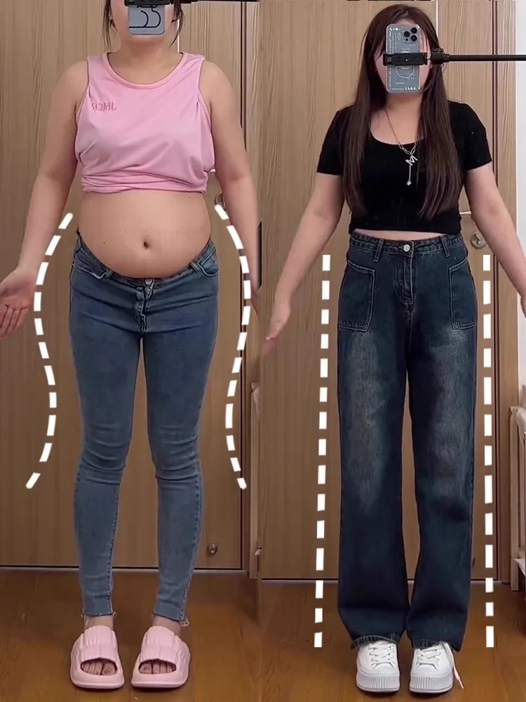 High Waist Wide Leg Denim Jeans for Pear aped Women plus Size Autumn Faion Slimming Trousers Vintage Sle Button Closure