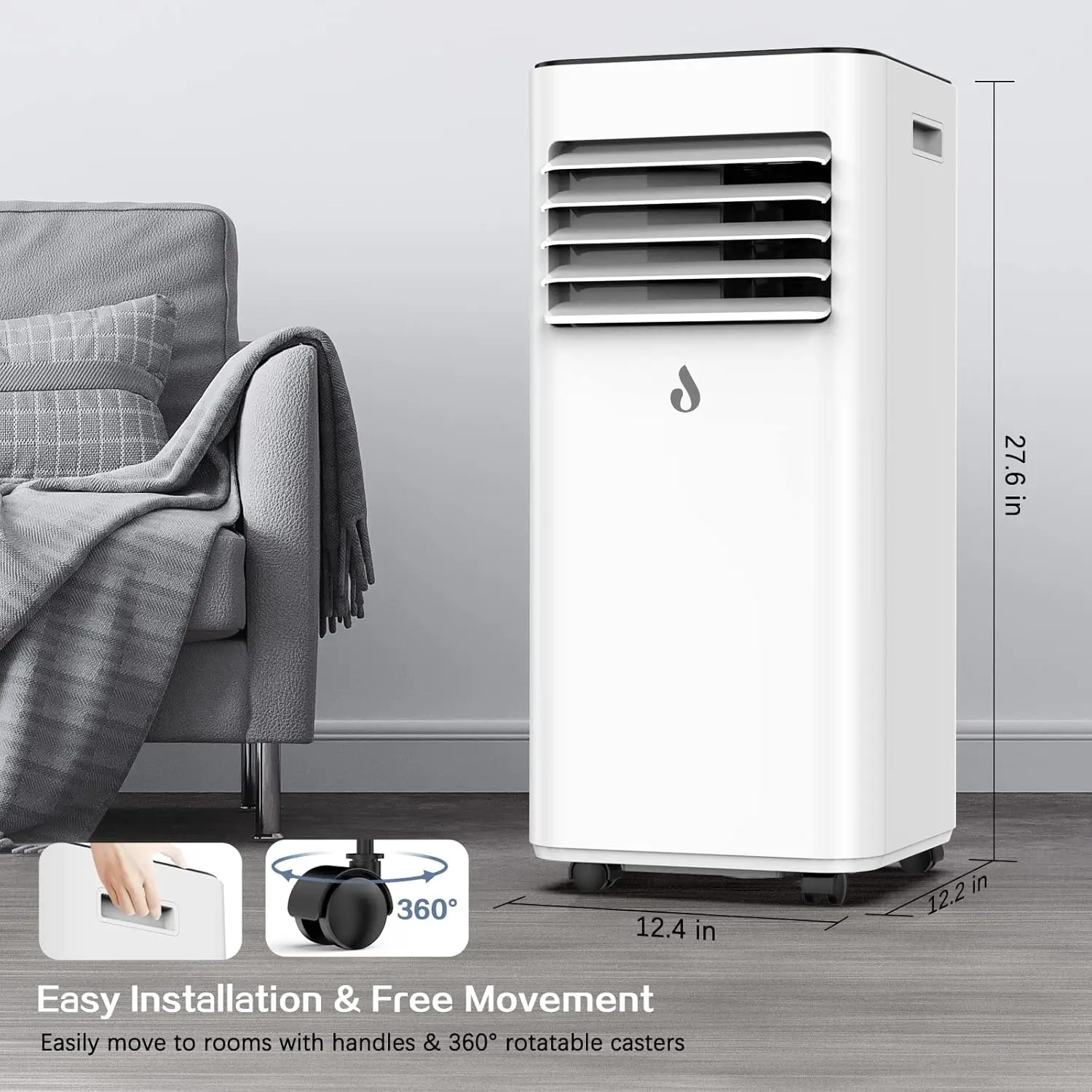 10,000 BTU Portable Air Conditioners, Portable AC With Remote for Room to 450 sq.ft 3 in 1 Air Conditioner With Dehumidification