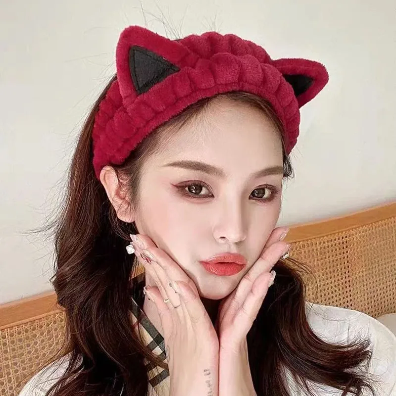 Cute Creative Plush Cat Hair Bands Women Funny Cartoon Headdress Face Wash Headband Fashion Girl Hair Accessories