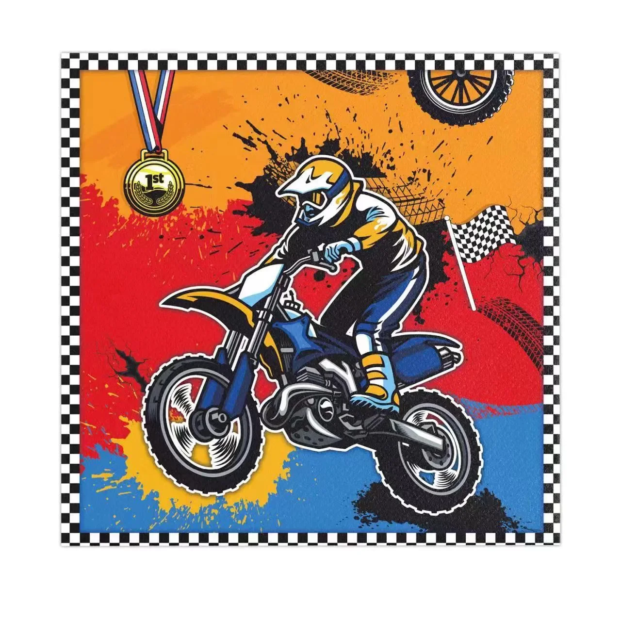 Dirt Bike Birthday Party Supplies Motorcycle Theme Party Plates Napkin Decorations Motocross Tableware Favor For Kids Serves