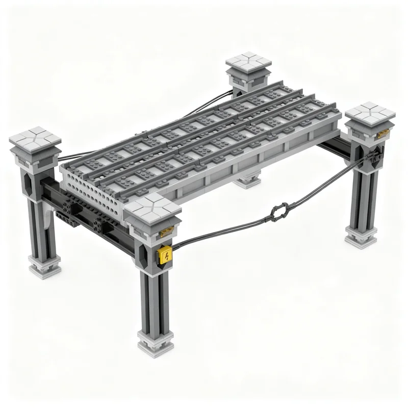1017pcs MOC Modular Gotham Elevated Subway Line - Straight Section Super Heroes DC Bat Model Building Blocks Christmas Gift Toy