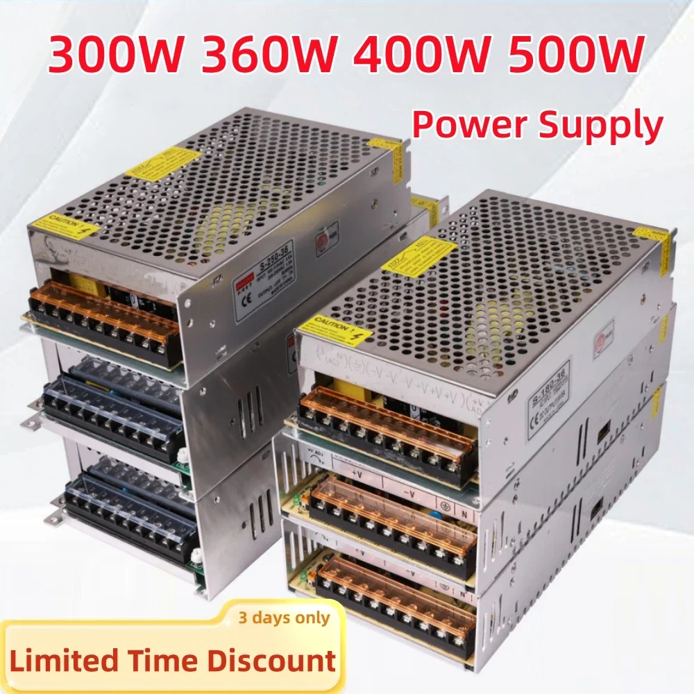 300W 360W 400W 500W LED Power Supply DC 5V 12V 24V 36V 48V Switching Power Supply 10A 20A 30A 40A Source Transformer AC DC SMPS