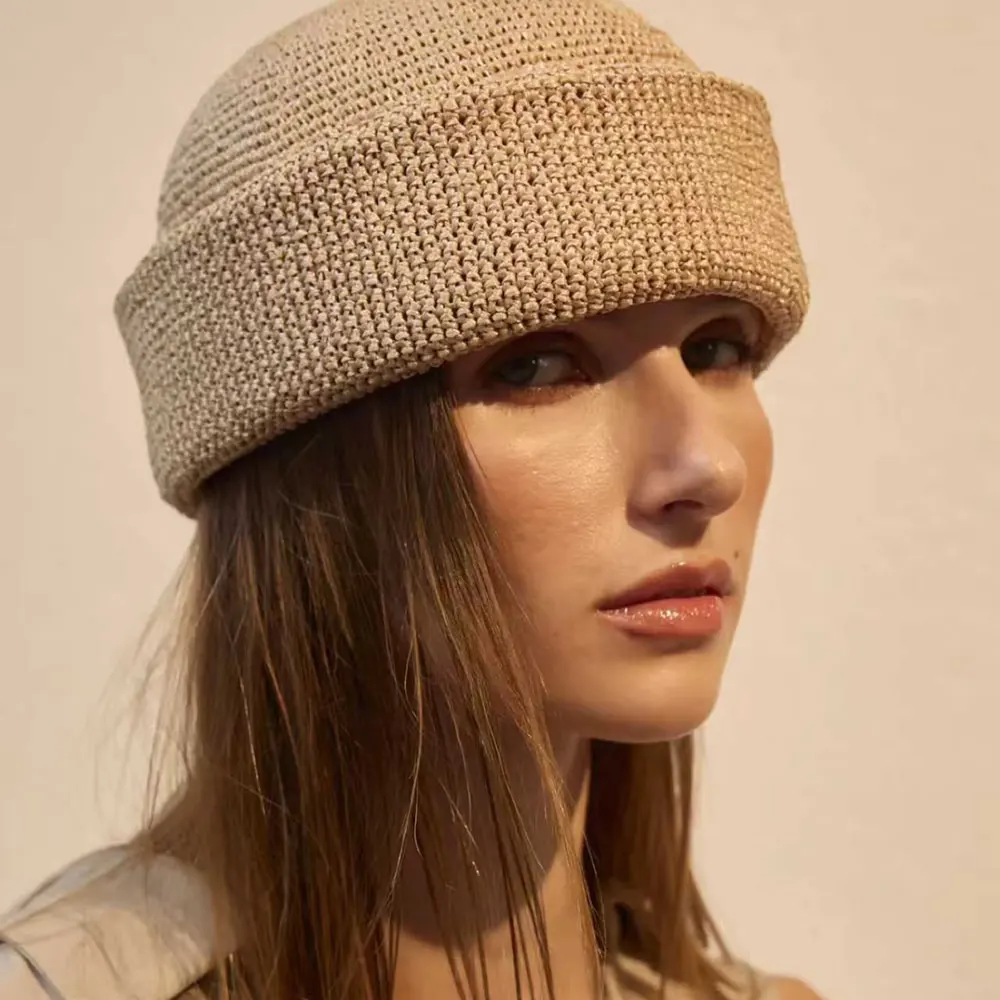 

Fashion Handmade Raffia Grass Curled Edge Cap Vintage Women Landlord Cap Beanie Hats Streetwear Dome Hat Hip Hop Pillbox Hats