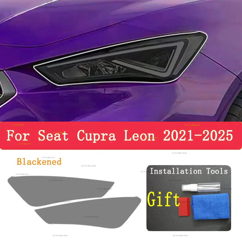

For SEAT Cupra Leon 2021-2025 Car Exterior Headlight Anti-scratch Front Lamp Tint TPU Protective Film Cover Repair Accessories