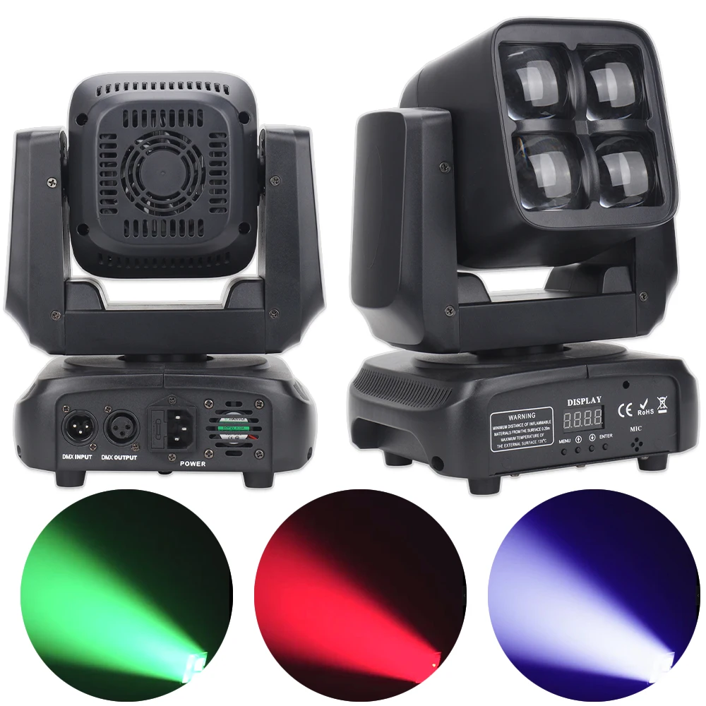 LED OSRAM 4x30W RGBW 4in1 Beam Wash Zoom Moving Head Light DJ Party Stage Light Equipment Concert Productions Wedding