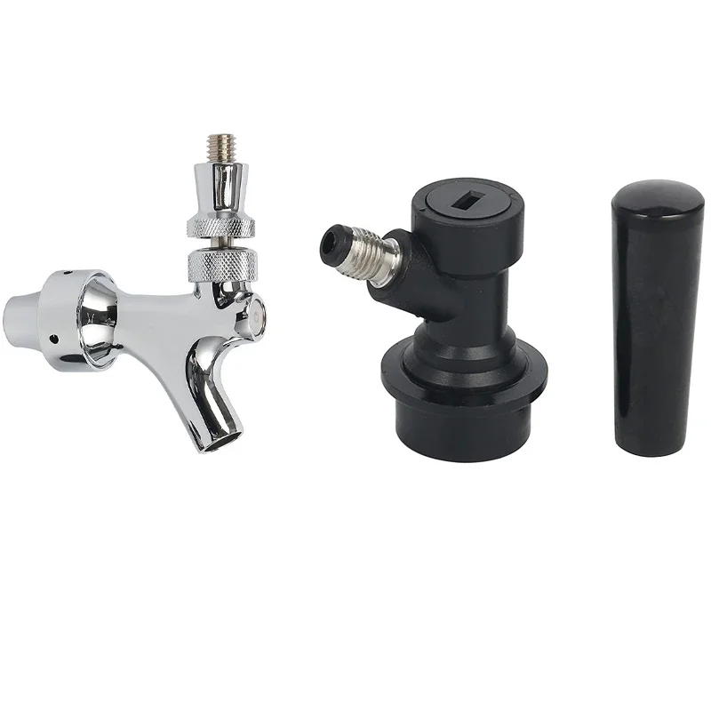 Craft Beer Tap with Liquid Ball Lock Quick Disconnect Assembly,Brewing Chrome Beer Faucet Taps Home brewery Draft Beer Dispenser