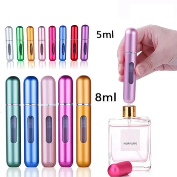 Mini botella de Perfume recargable, botella cosmética portátil, botella pulverizadora, atomizador, contenedor en aerosol, botellas recargables de viaje, 5ml, 8ml