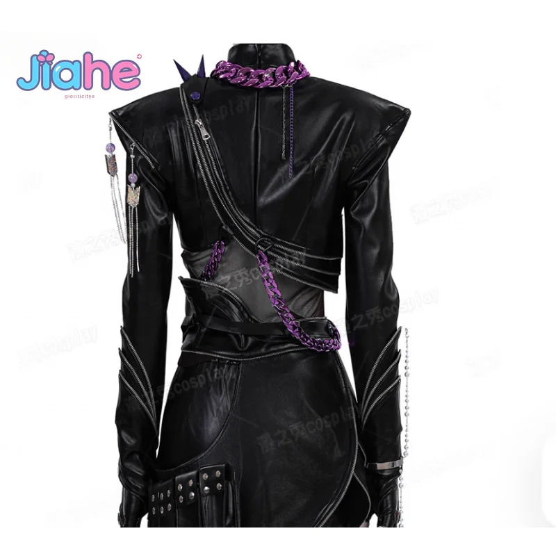 KPop Demon Hunters Rumi Mira Zoey Costume Cosplay Giacca in pelle pantaloni guanti cintura set di accessori Halloween nuova donna uniforme