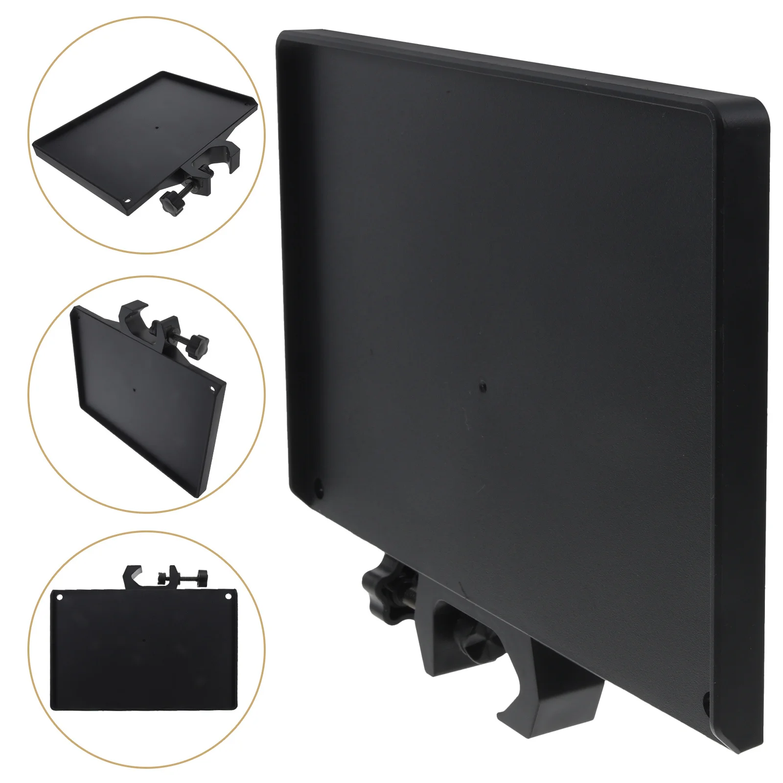 Microphone Stand Tray Non-Slip Raised Design With Sponge Pad Clamp-On Shelf For Phone Live Streaming Tripod Mic Sound Card