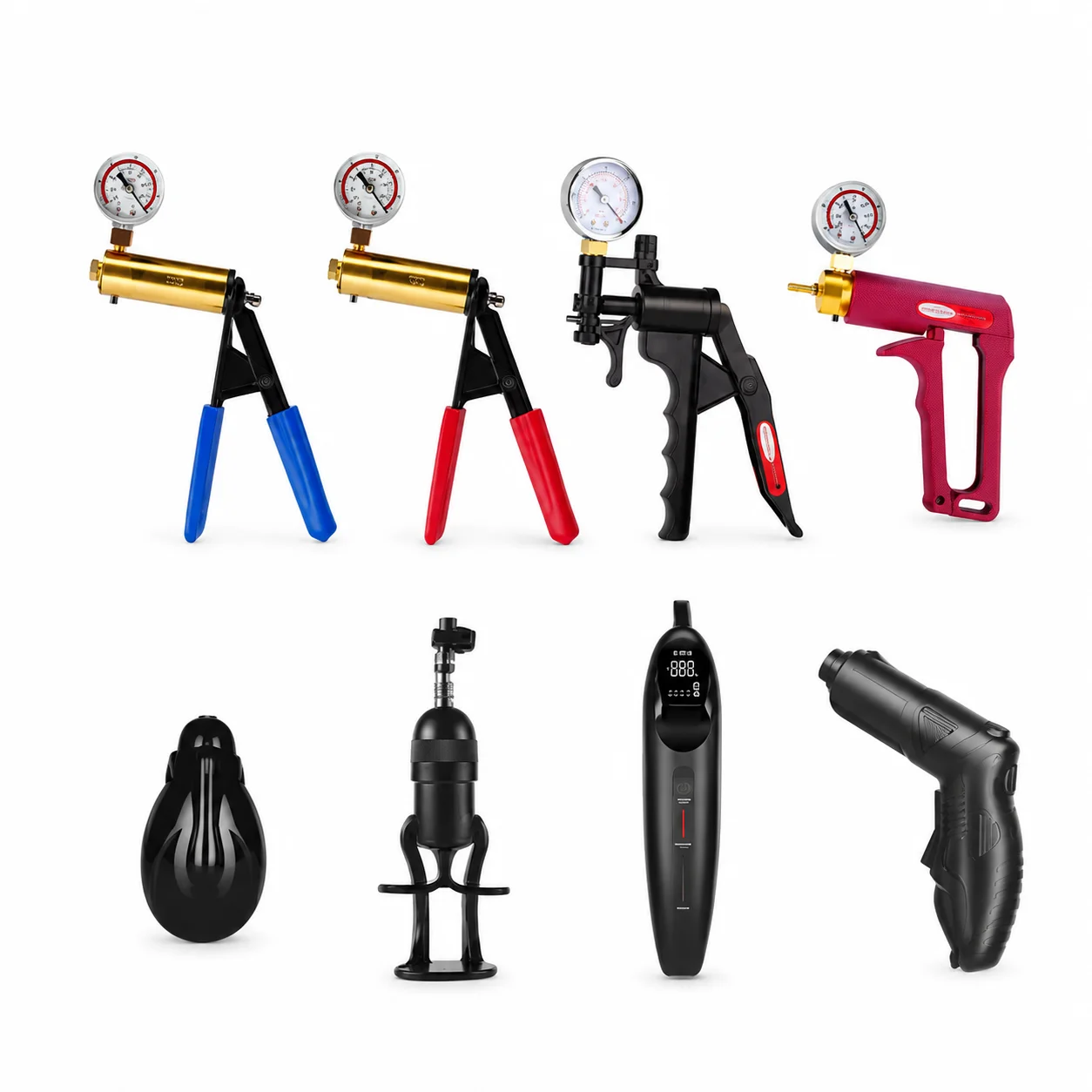 Electric Manual Vacuum Pump Handle Set for Men with Pressure Gauge Suction Trainer Penis Anal Pump Adult Sex Toy Accessories