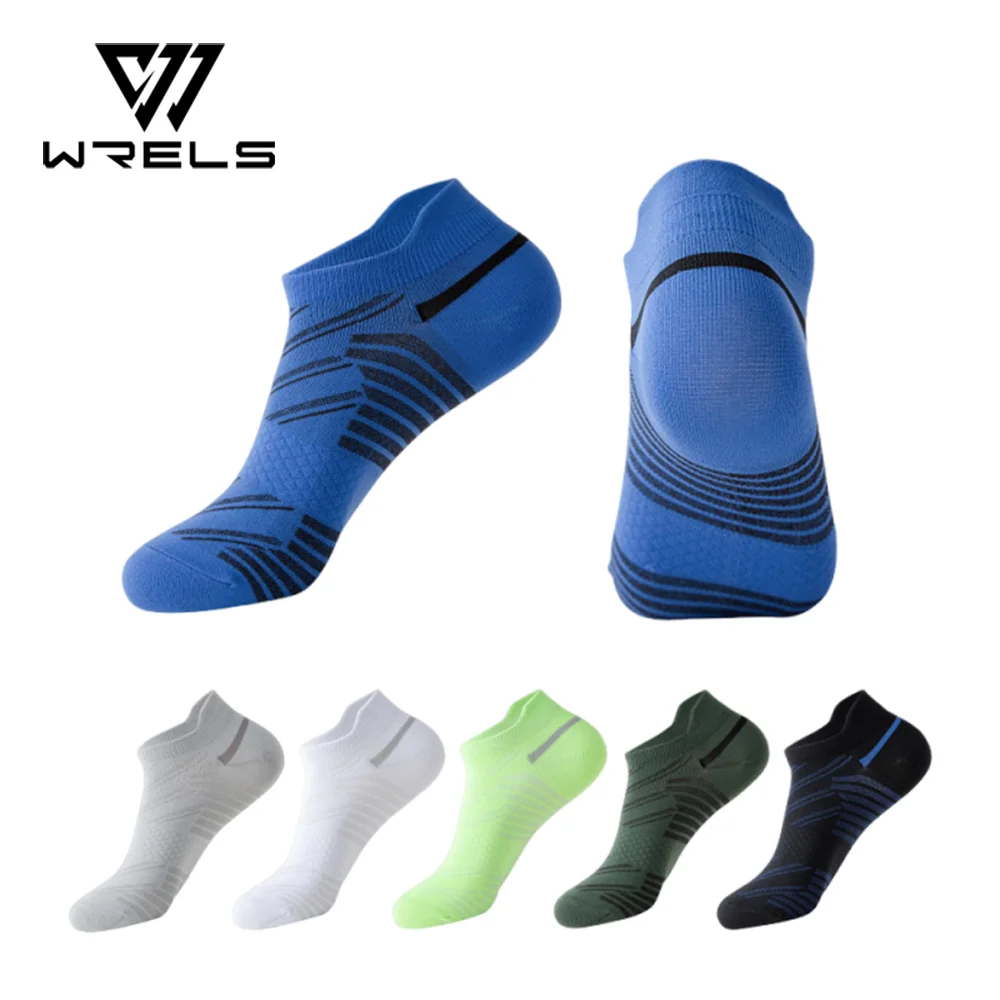 WRELS 1/2/3 Paar Sportsocken, atmungsaktiv, schnelltrocknend, Laufsocken für Herren und Damen, Marathon, Fitness, gepolsterte Kompressionssocken