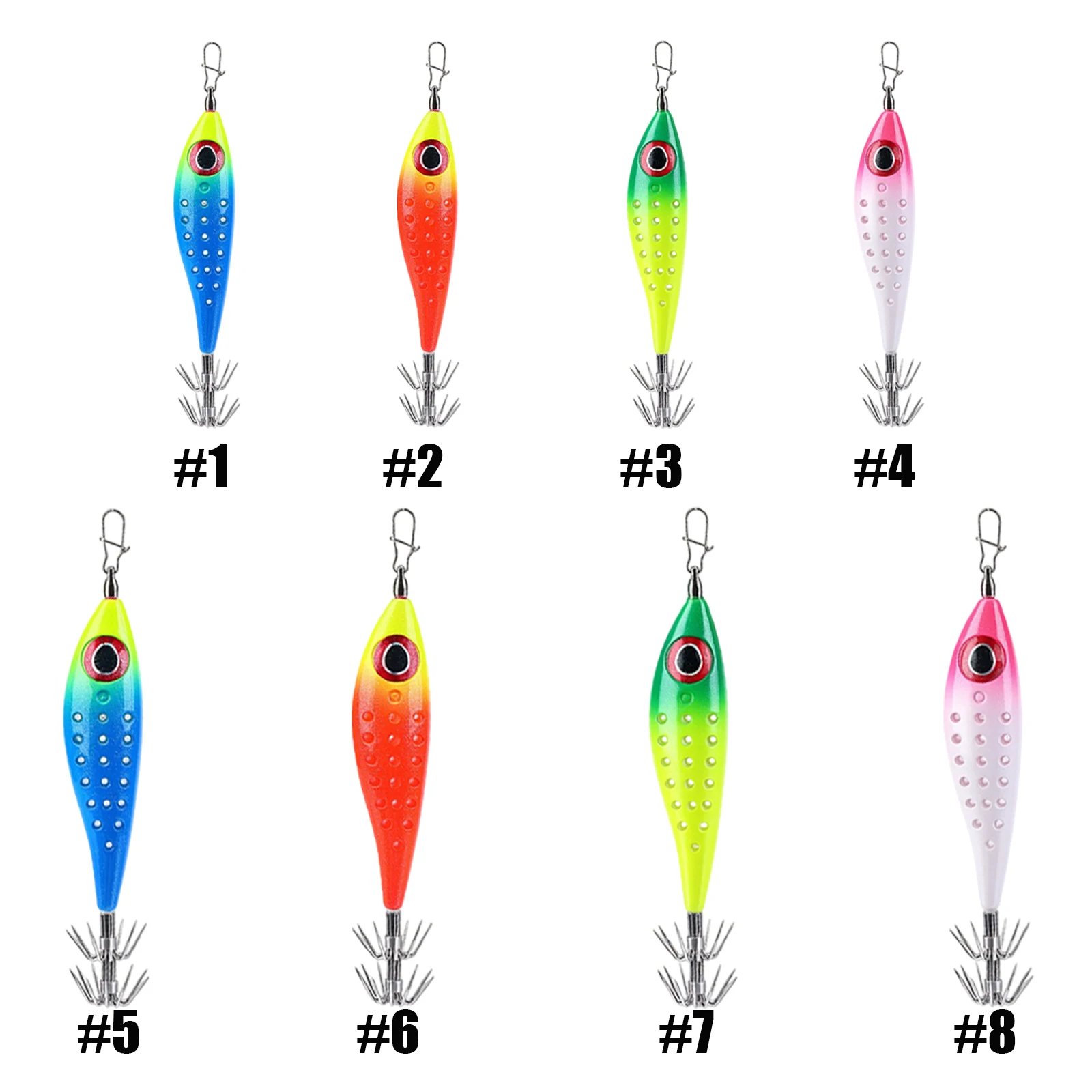 Double-Layer Luminous Squid Bait Cuttlefish Fishing Lure Thicken Artificial Wooden Shrimp Lure Squid Jig Hook Sea Fishing Tool