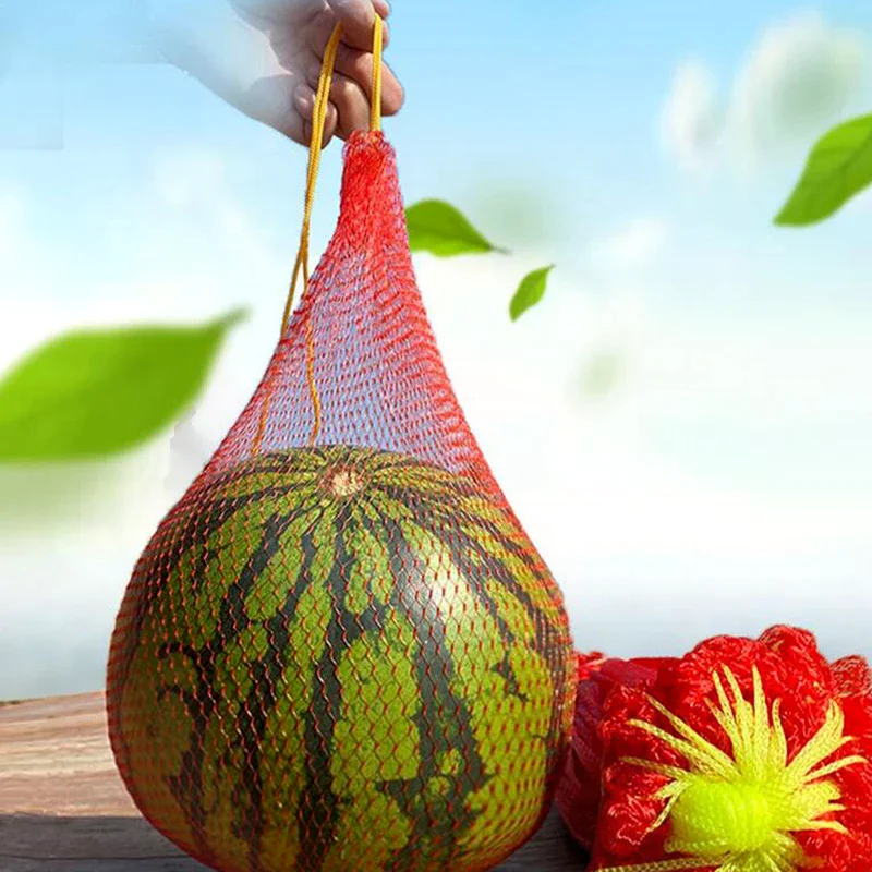 Garden Cucumbers Growing Storage Mesh Net Vegetable Bags Hanging Watermelon Grow Net Bags Reusable Cantaloupes Mesh Net 100pcs