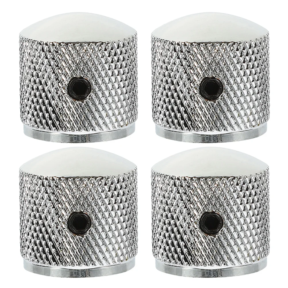 

4 Pcs Metal Volume Knob Control Guitar Pickup Tone Potentiometer Cap Knobs Electric Universal Bass for Car Amplifier