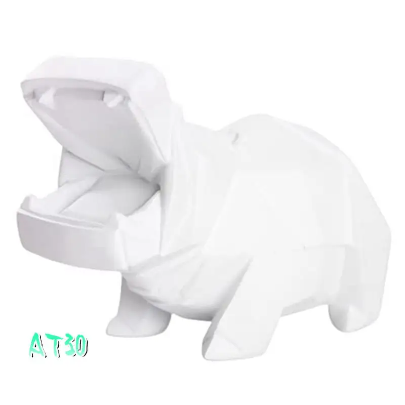 

Статуя бегемота, скульптура из смолы для художественного стола, книжная полка, винный шкаф для привлечения удачи и богатства, украшения из смолы-AT30