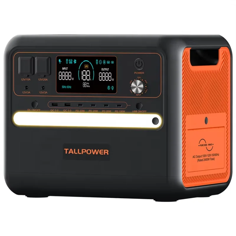 

TALLPOWER Portable Solar Generator 2000w 220v Lithium Battery Solar Portable Power Bank Station 2400w