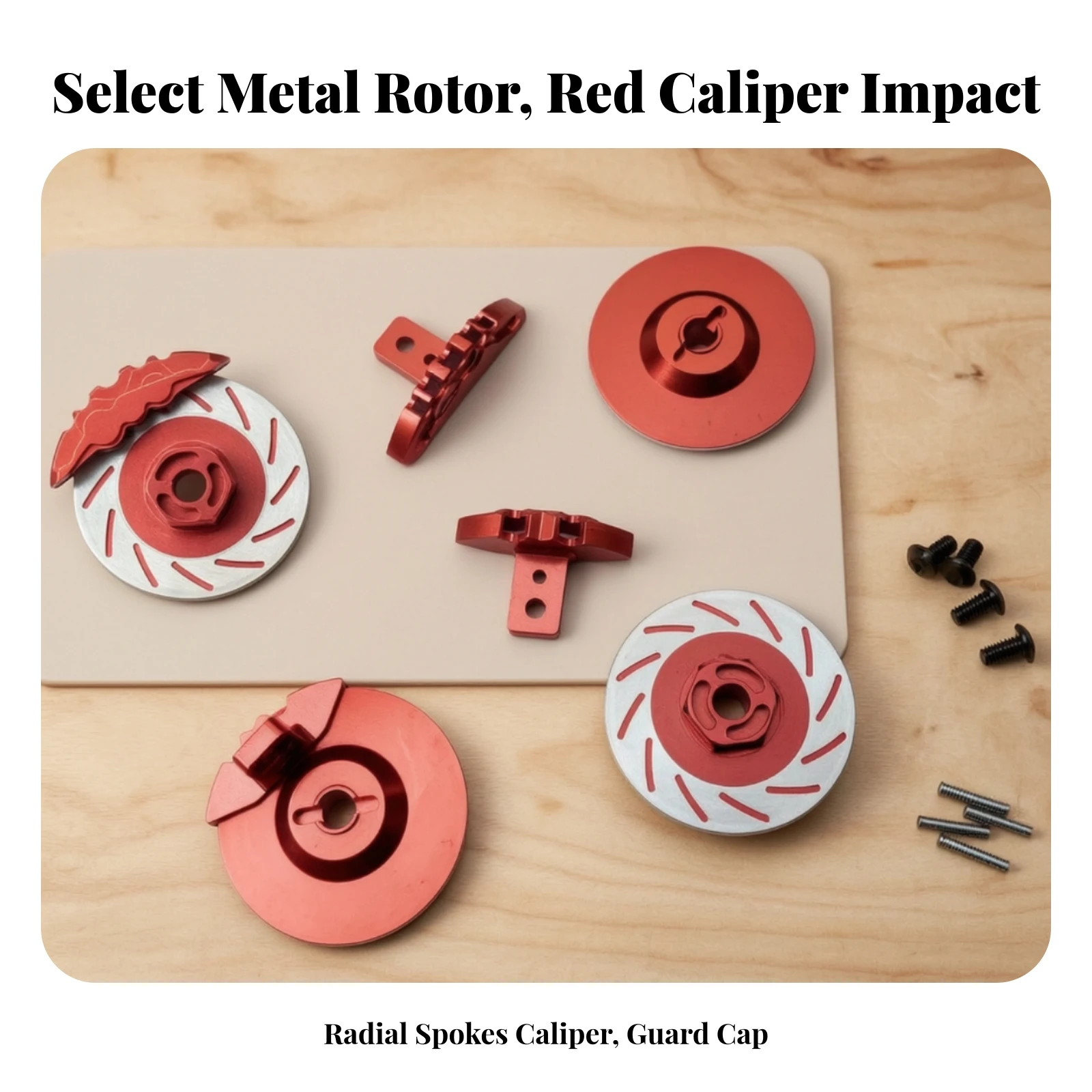 RC Brake Disc with Caliper High Performance Brake Disc with Caliper Hardware Anodized Lightweight