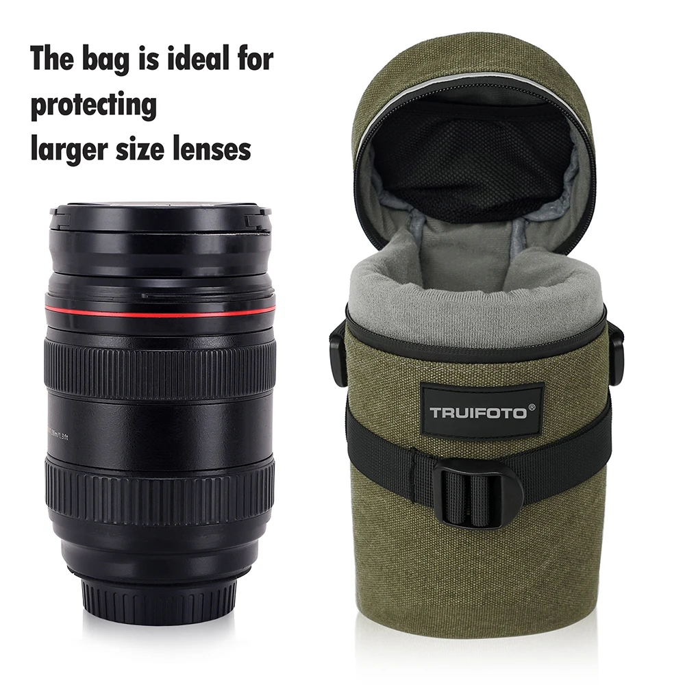 Padded canvas Protective Camera Lens Bag Camera Lens Case