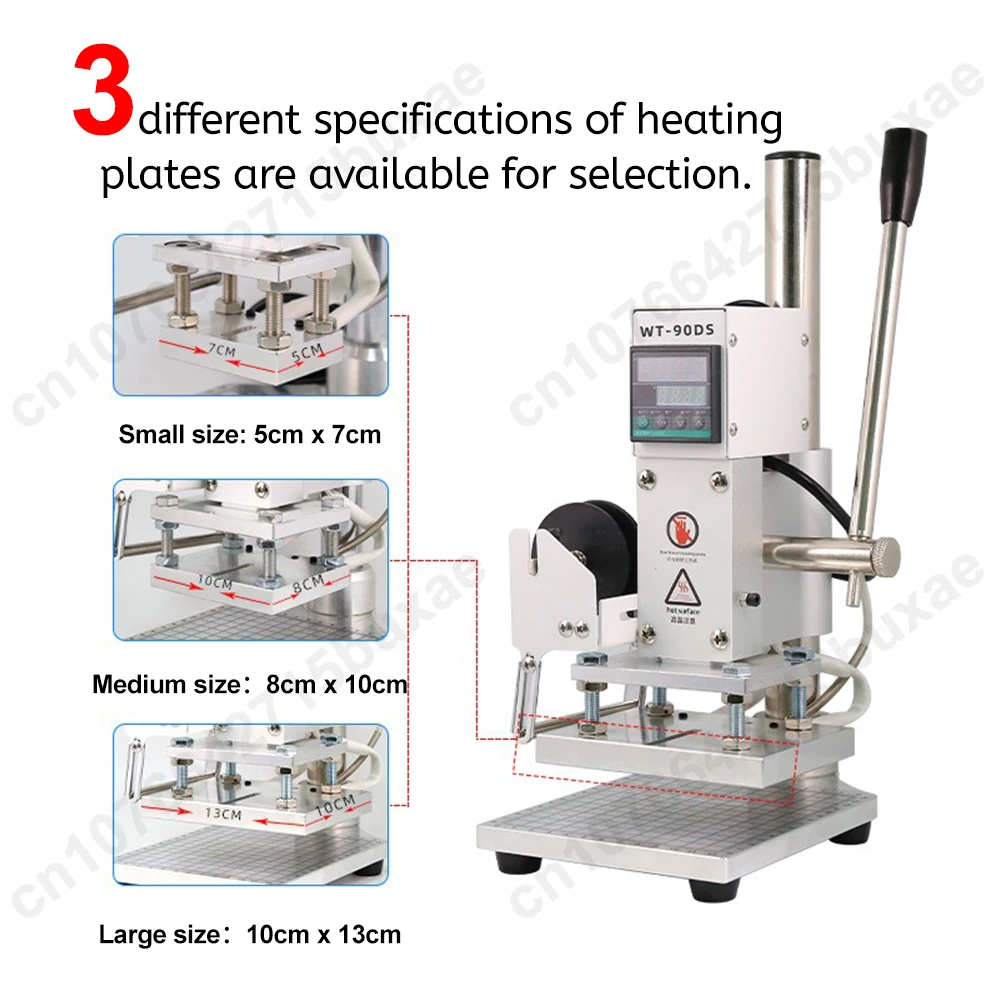 AC220V Hot Foil Stamping Machine Leather Handhold Paper Craft Copper Mould Stamp Embossers Wooden LOGO Labeling Papers Embossing