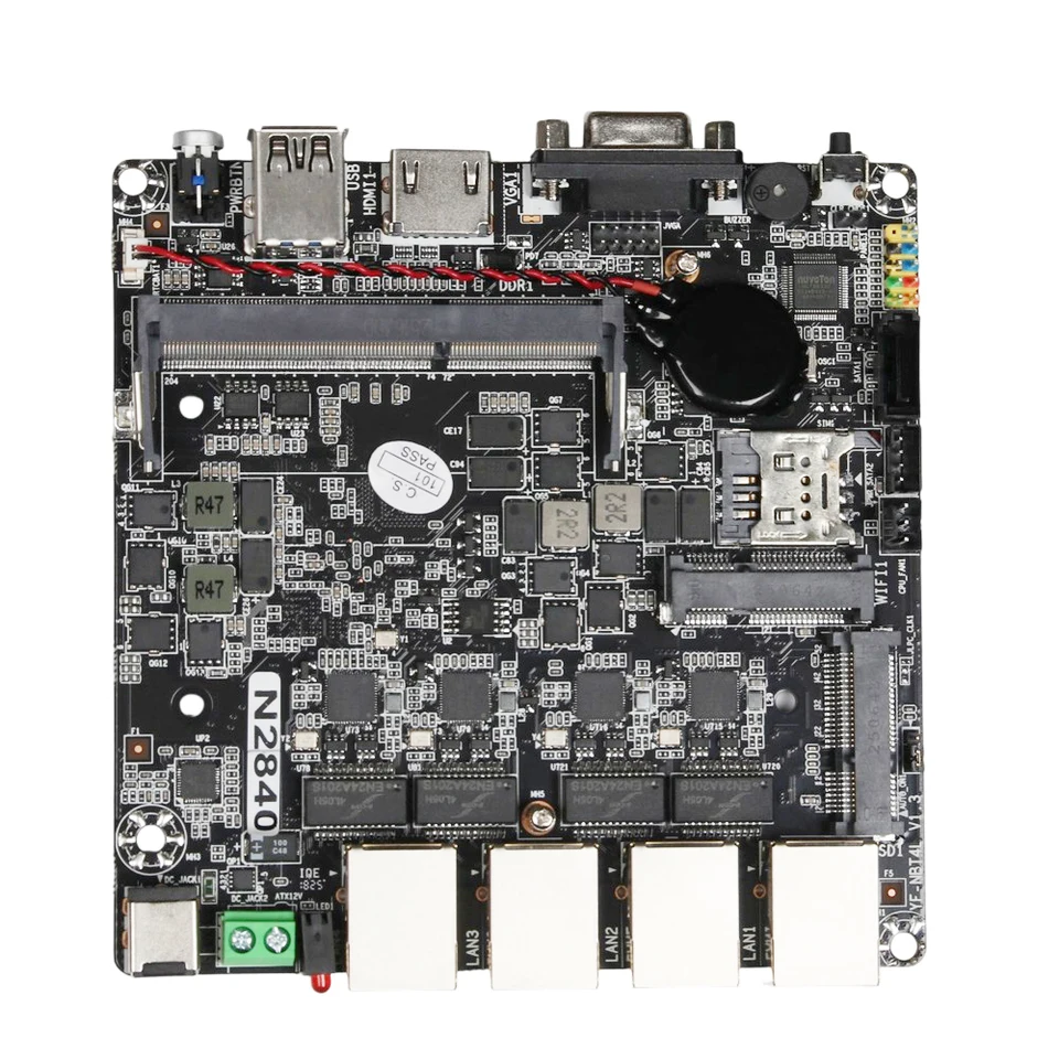 120x120mm Mini ITX X86 PC M​otherboard intel Celeron N2830 CPU 4x