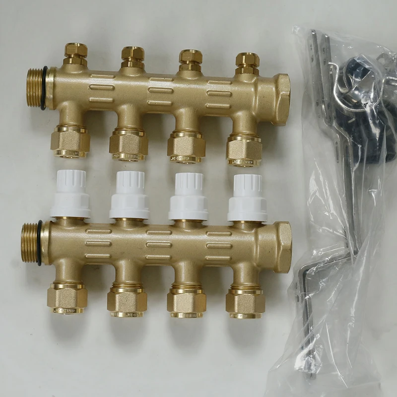 

DN25 intelligent floor heating water separator 345678 distribution manifold full set of copper thickening.