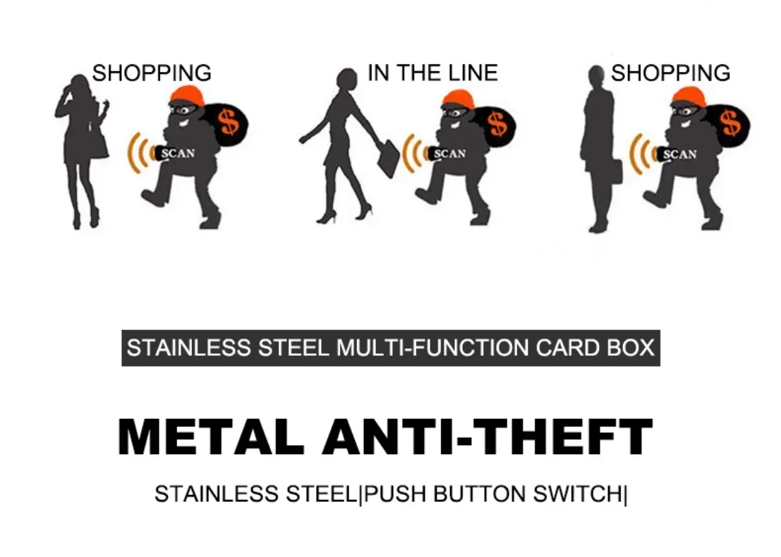 Rfid-Karte Metall Slim Wallet für Männer Kreditkarteninhaber Bifold Mini Wallets Männliche Geldbörse Porte Carte Short Bi-Fold Choice Valet – Detail 1