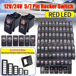 1/2/3/4/5/6 Way Aluminum Rocker Switch Panel Housing Holder 5/7Pin Rocker Switch For Carling Narva Boat Type Auto Switches Parts