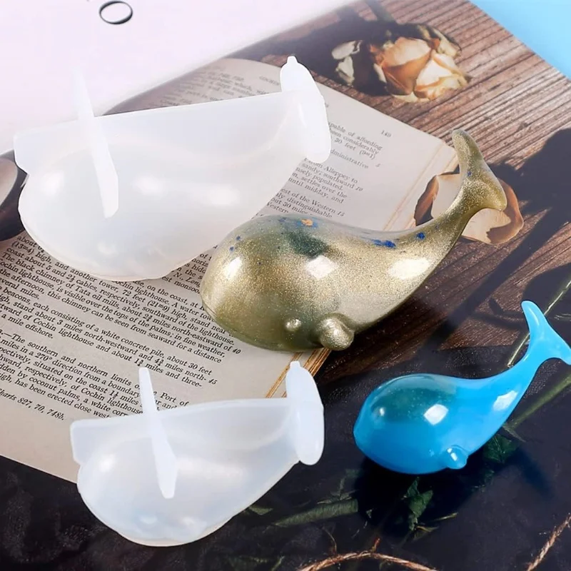 3D Whale Ornament Silicone Mold DIY Gypsum Aromatherapy Desktop Decoration Table Cake Baking Epoxy Resin Mold Home Accessories