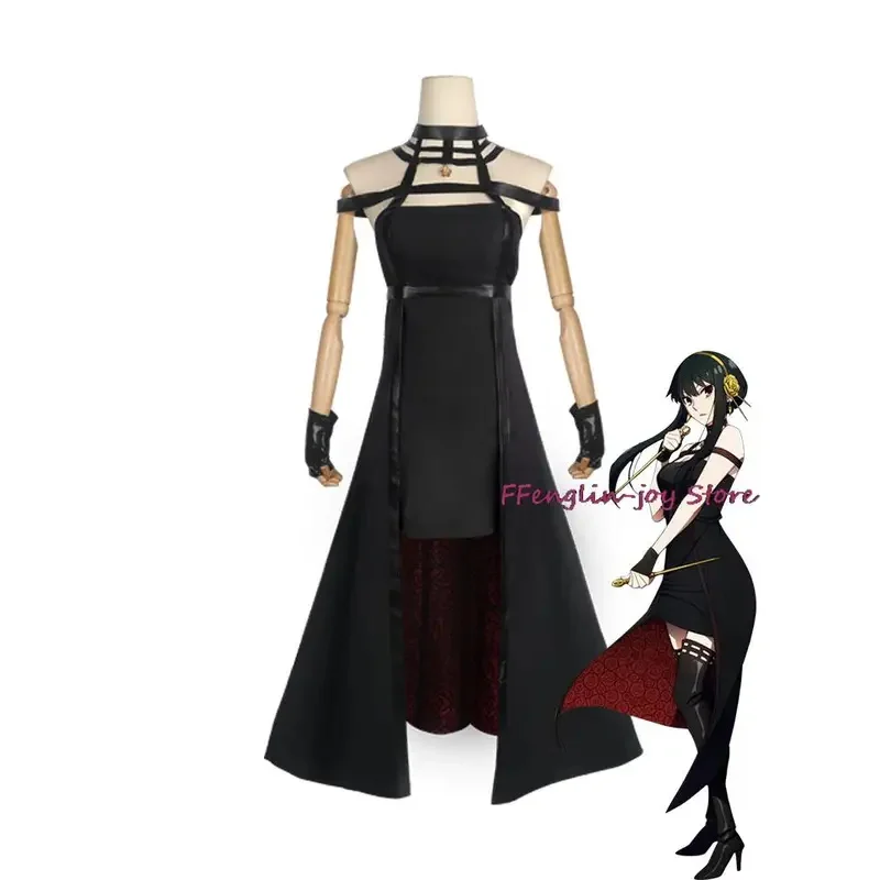 

Vivi 2025 Косплей Костюм Повязка на голову Эластичные чулки до бедра Колготки Высокие парики Серьги Yor Forger Платье Полный комплект для